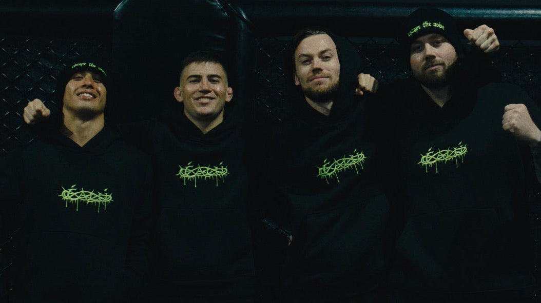 ESCAPE THE NOISE HOODIE - BLACK / GREEN