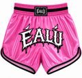 MUAY THAI SHORTS (MID THIGH CUT) - PINK / BLACK