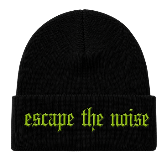 ESCAPE THE NOISE BEANIE - BLACK / GREEN