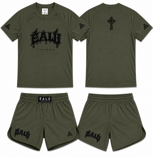 ÉALÚ CELTIC CROSS NO-GI MMA SET / KHAKI GREEN & BLACK