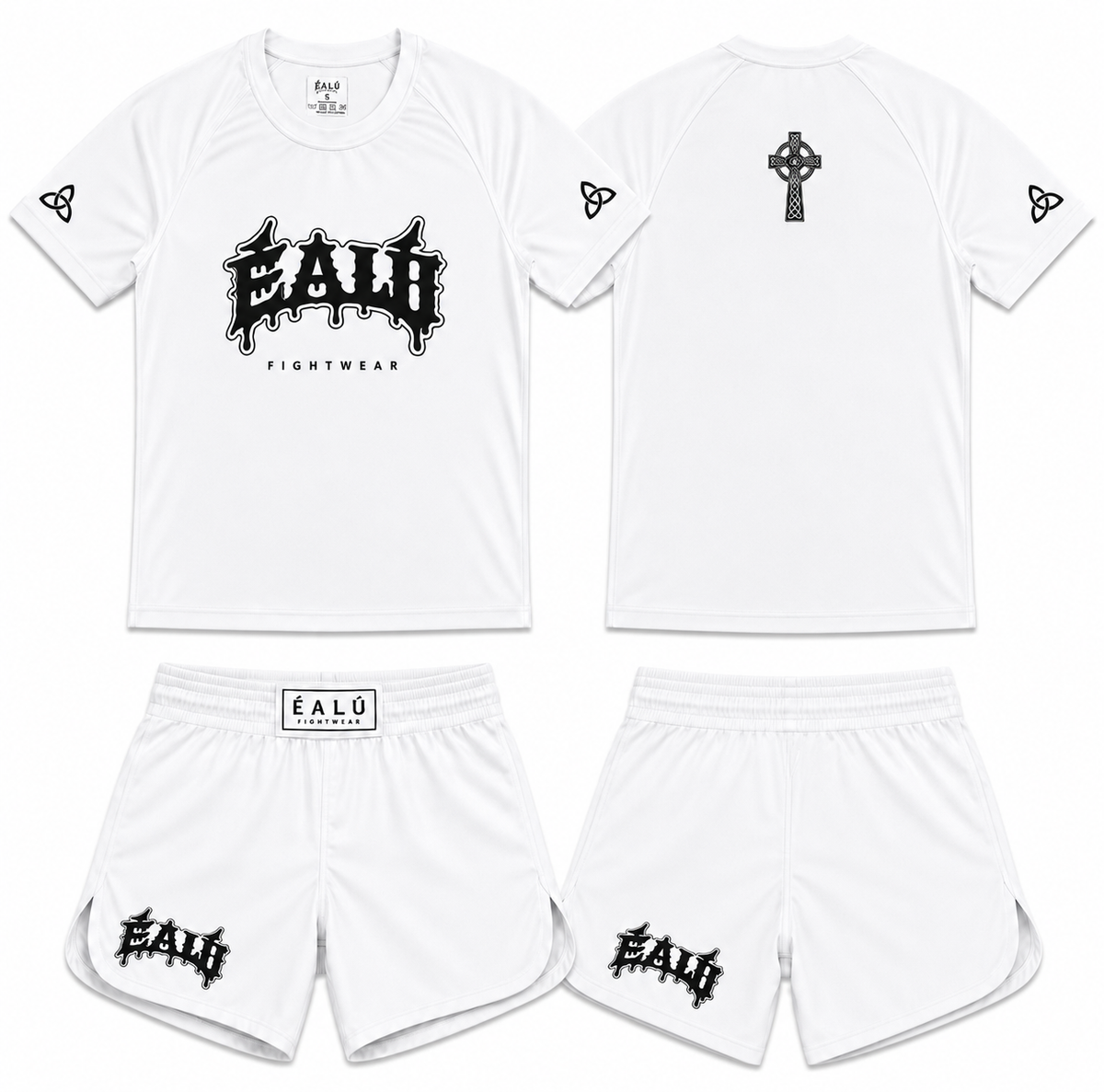 ÉALÚ CELTIC CROSS NO-GI MMA SET / WHITE & BLACK