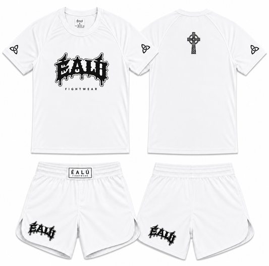 ÉALÚ CELTIC CROSS NO-GI MMA SET / WHITE & BLACK