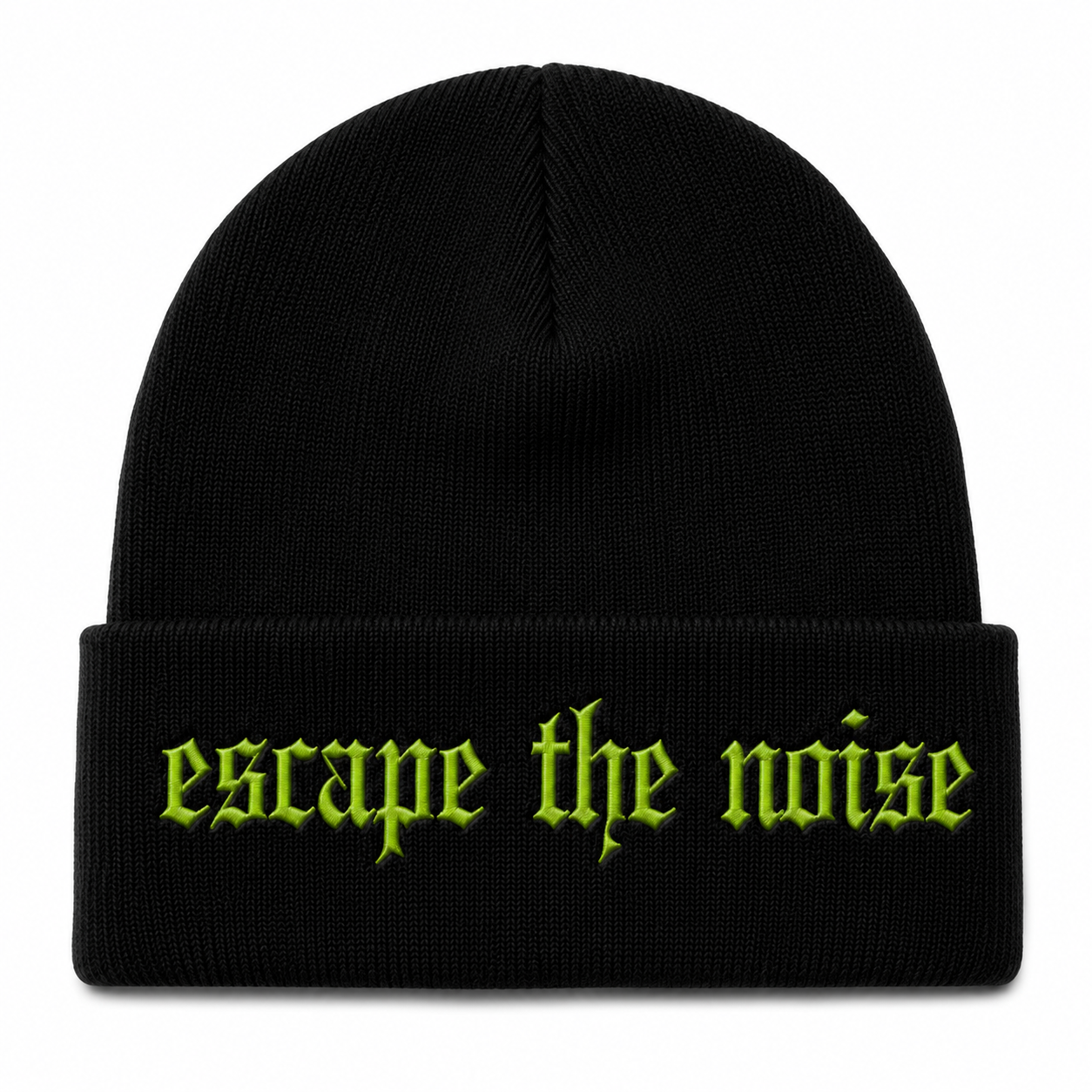 ESCAPE THE NOISE BEANIE - BLACK / GREEN