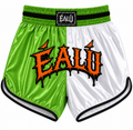 MUAY THAI SHORTS (MID THIGH CUT) - GREEN / WHITE