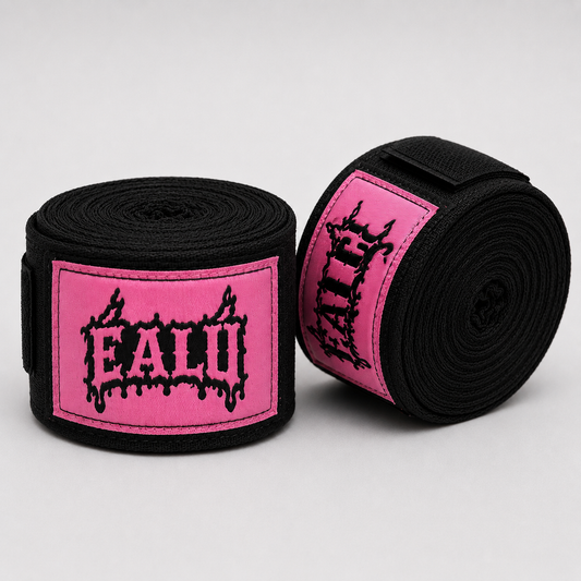 ÉALÚ HAND WRAPS 180" - BLACK / PINK