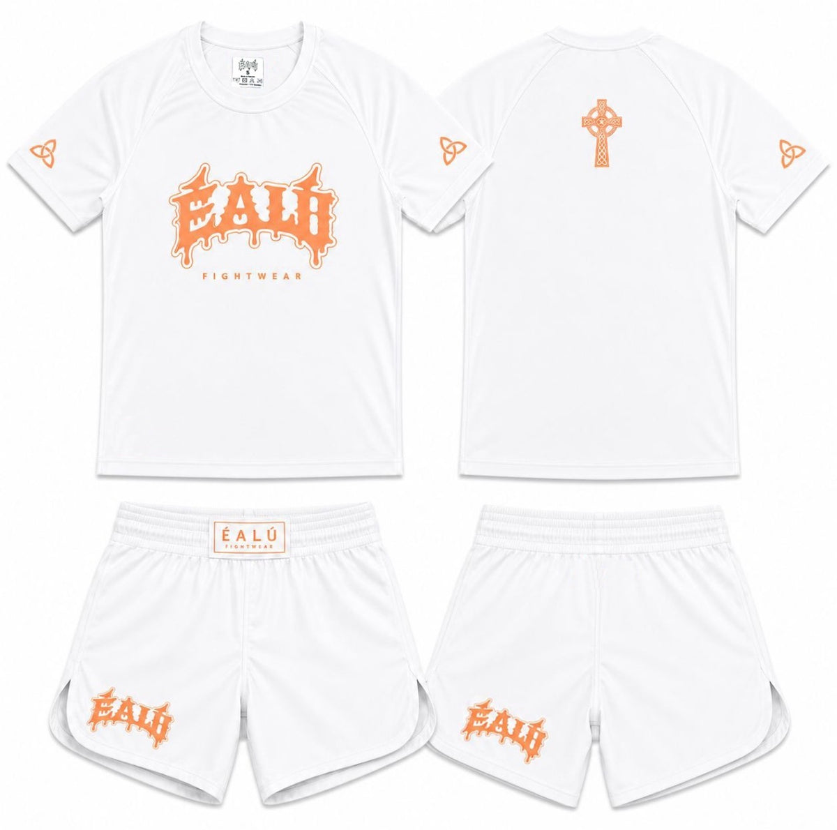 ÉALÚ CELTIC CROSS NO-GI MMA SET / WHITE & ORANGE