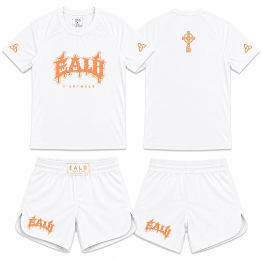 ÉALÚ CELTIC CROSS NO-GI MMA SET / WHITE & ORANGE