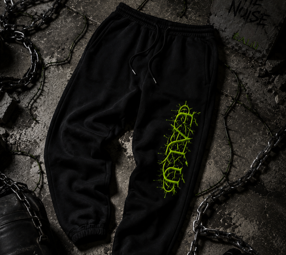 ESCAPE THE NOISE SWEATPANTS - BLACK / GREEN